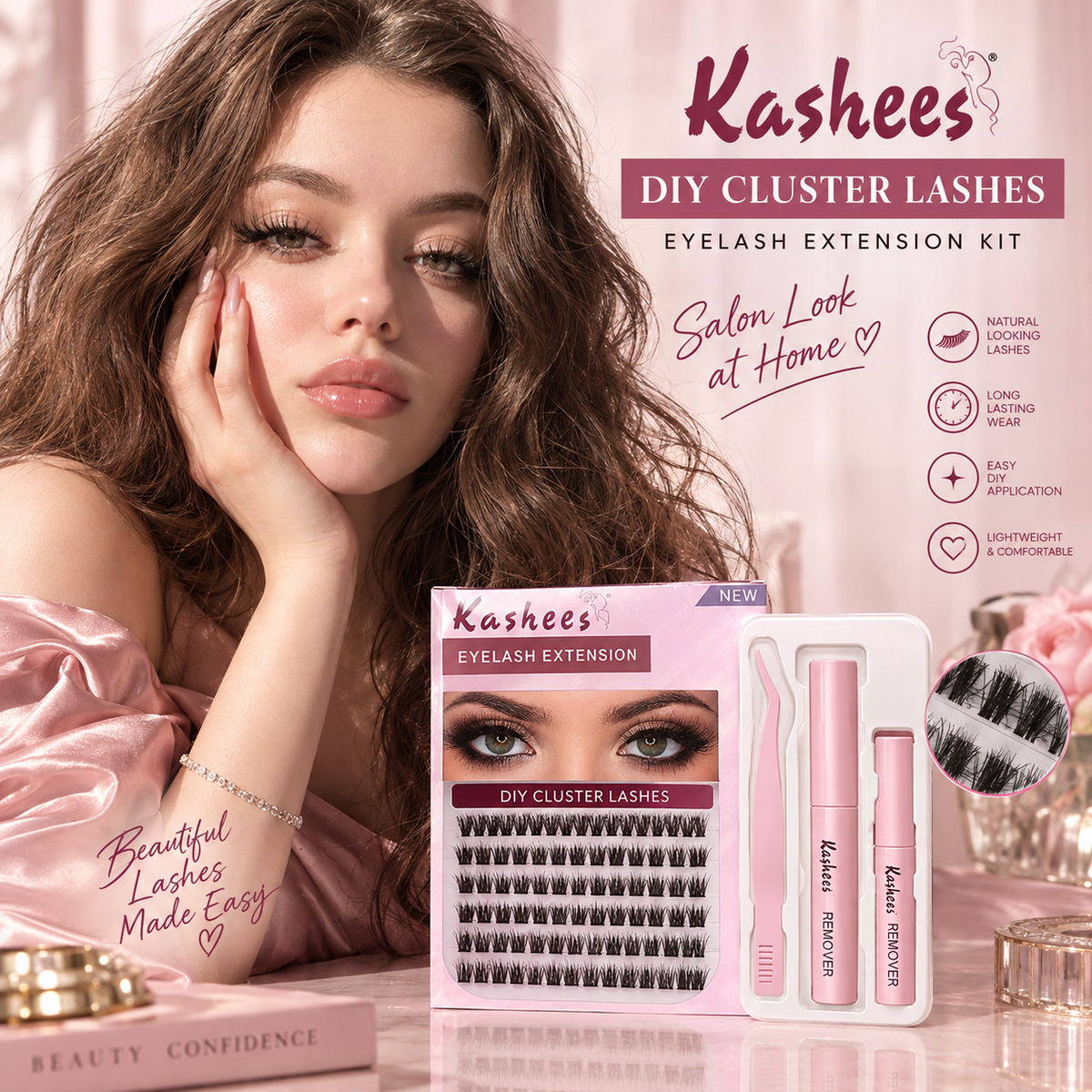 Kashees DIY Cluster Lashes – Eyelash Extension Kit