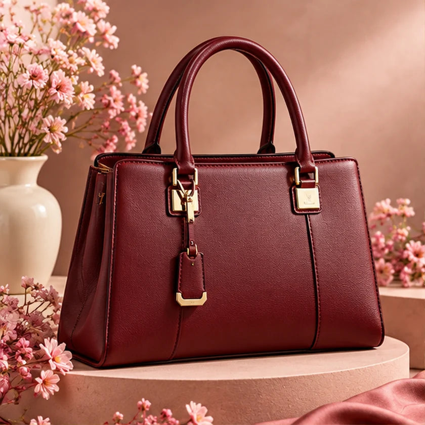 Illustrative product concept: Burgundy Structured Tote Handbag