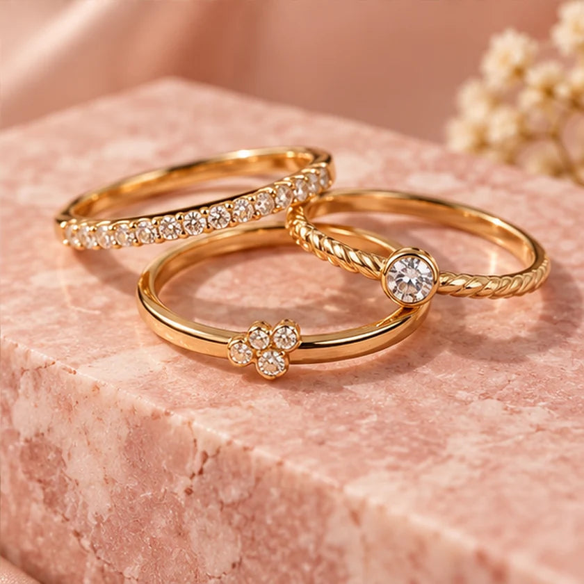 Illustrative product concept: Gold-Tone Stacking Ring Set